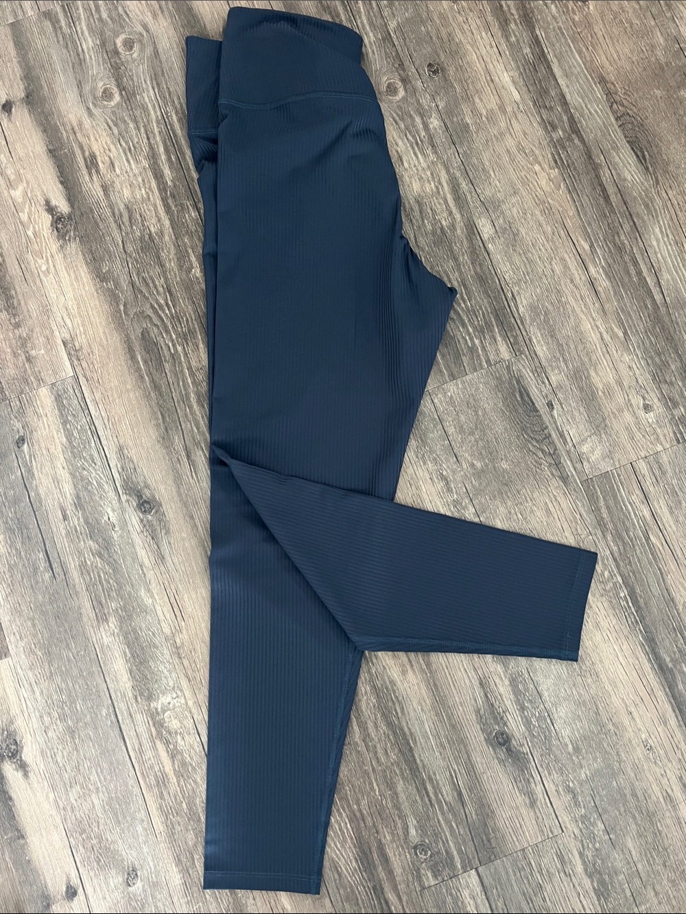girlfriend collective Navy Ribbed High-Rise Leggings